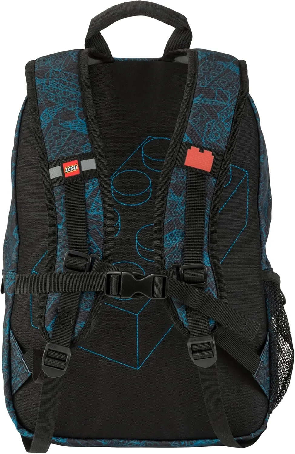 LEGO Iconic Prints Kids School Backpack Bookbag, for Travel, On-the-Go, Back to School, Boys and Girls, with Adjustable Padded Straps and Fun patterns, Blue Print