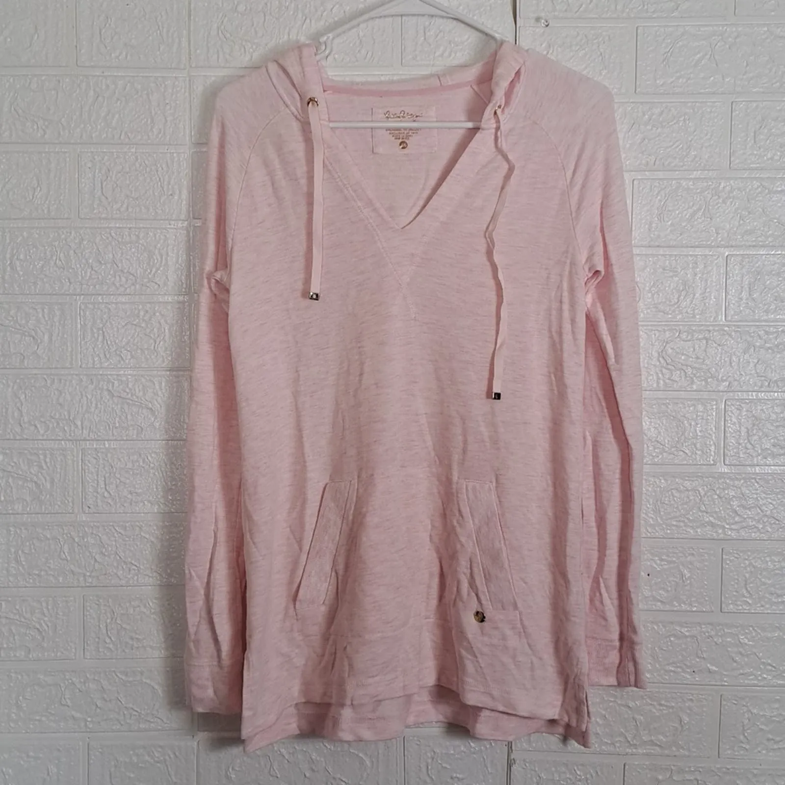 Lilly Pulitzer Luxletic Paradise Pink Tint Heather Arin Lounge Pullover Top