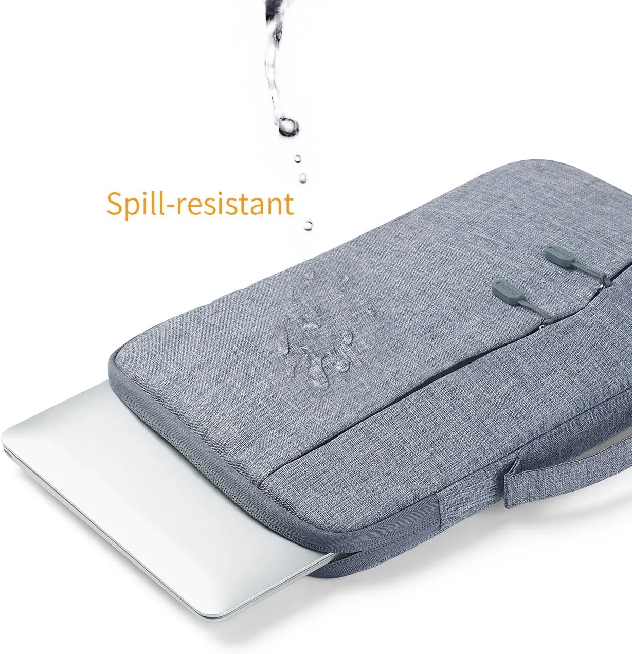 Megoo 12inch Laptop Sleeve Case with Accessory Pouch for Microsoft Surface Laptop Go 3/2 12.4", Pro 7 /7/6/5/4/3 12.5", Carry Case for 11"-12.5" Chromebook Tablet(Gray with Charger Case)
