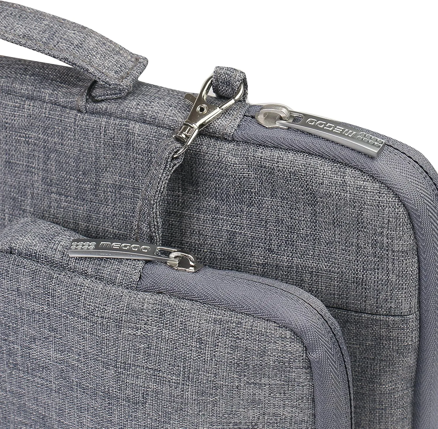Megoo 12inch Laptop Sleeve Case with Accessory Pouch for Microsoft Surface Laptop Go 3/2 12.4", Pro 7 /7/6/5/4/3 12.5", Carry Case for 11"-12.5" Chromebook Tablet(Gray with Charger Case)