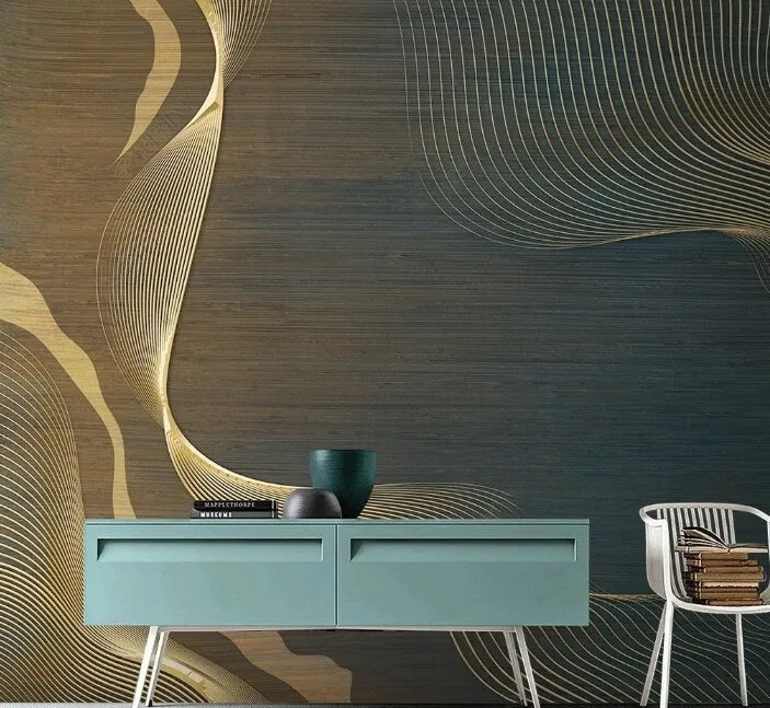 Modern abstract wallpaper peel and stick wall mural, art deco giant vinyl wallpaper, canvas wall mural bedroom, living room