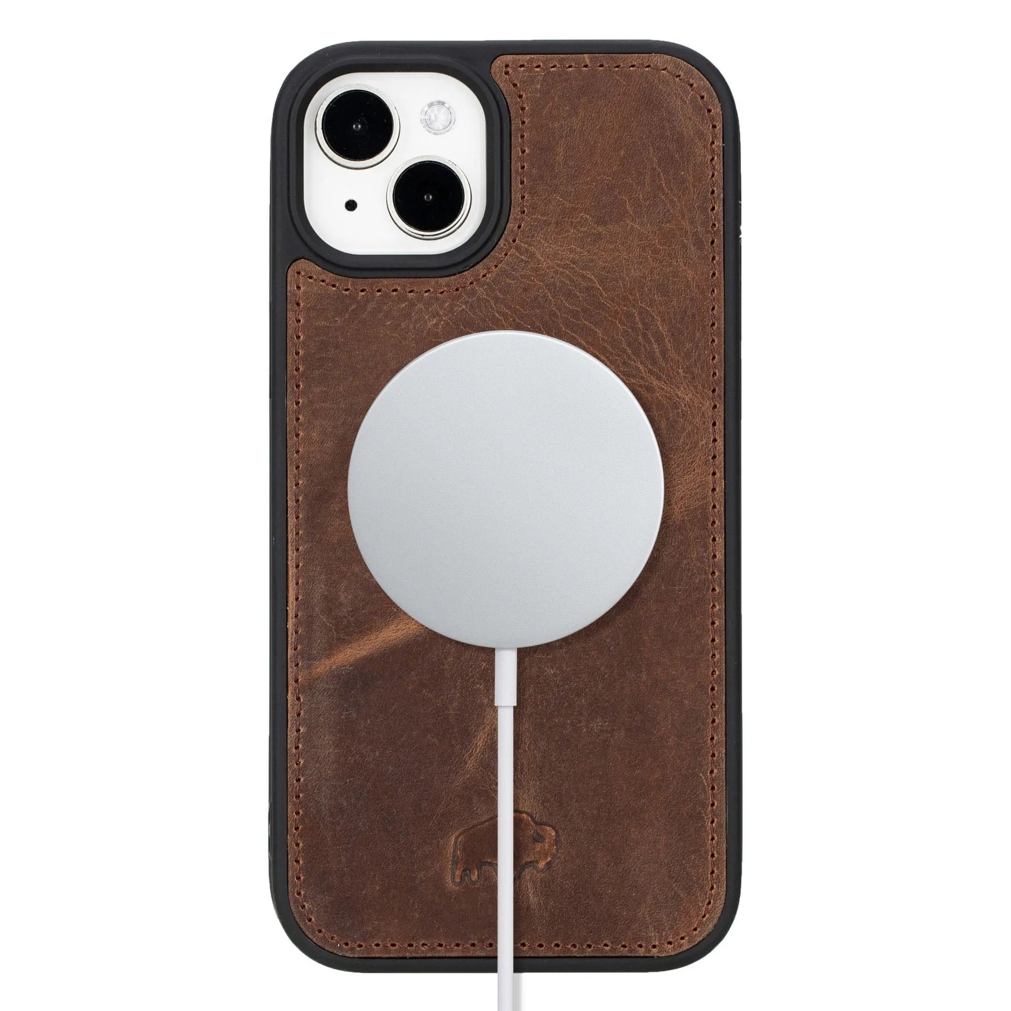 Modern York iPhone 15 Plus Case, Distressed Coffee
