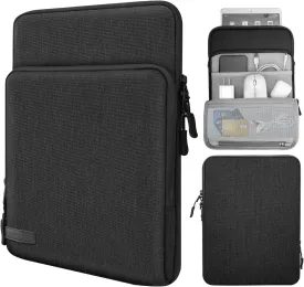 MoKo 8-9 Inch Tablet Sleeve Bag Carrying Case with Storage Pockets Fits New iPad Mini (A17 Pro) 8.3" 2024, iPad Mini 6/5/4/3/2/1th 8.3"/7.9" 2021-2012, Galaxy Tab A7 Lite 8.7" 2021, Black & Gray