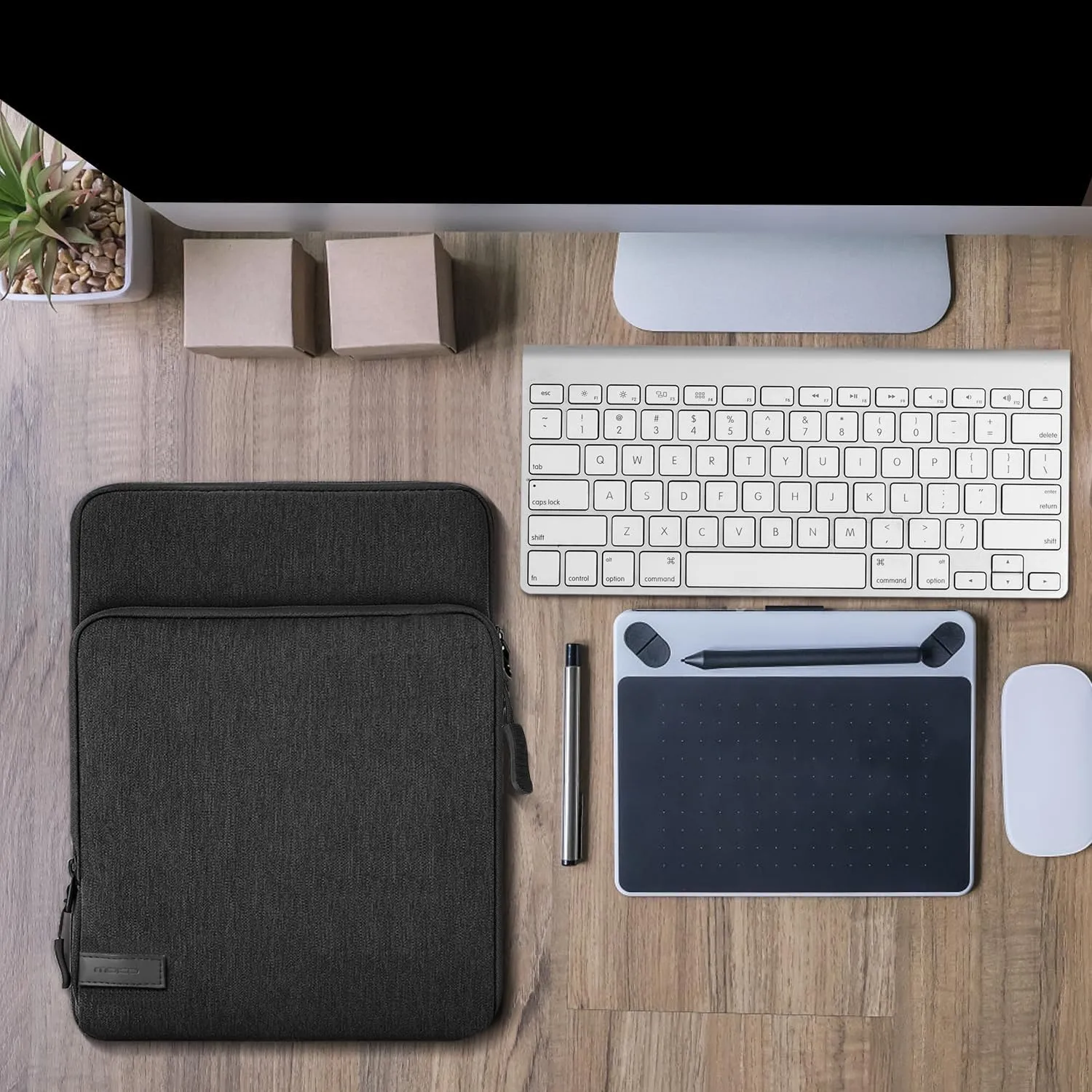 MoKo 8-9 Inch Tablet Sleeve Bag Carrying Case with Storage Pockets Fits New iPad Mini (A17 Pro) 8.3" 2024, iPad Mini 6/5/4/3/2/1th 8.3"/7.9" 2021-2012, Galaxy Tab A7 Lite 8.7" 2021, Black & Gray