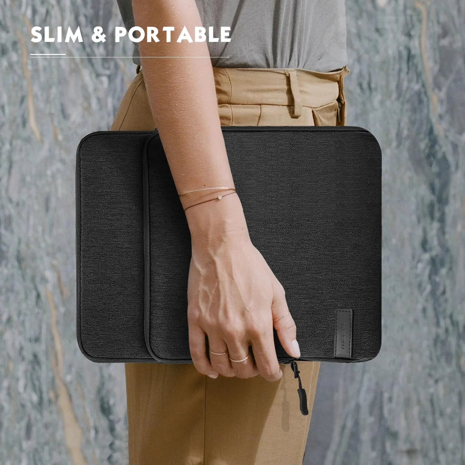 MoKo 8-9 Inch Tablet Sleeve Bag Carrying Case with Storage Pockets Fits New iPad Mini (A17 Pro) 8.3" 2024, iPad Mini 6/5/4/3/2/1th 8.3"/7.9" 2021-2012, Galaxy Tab A7 Lite 8.7" 2021, Black & Gray
