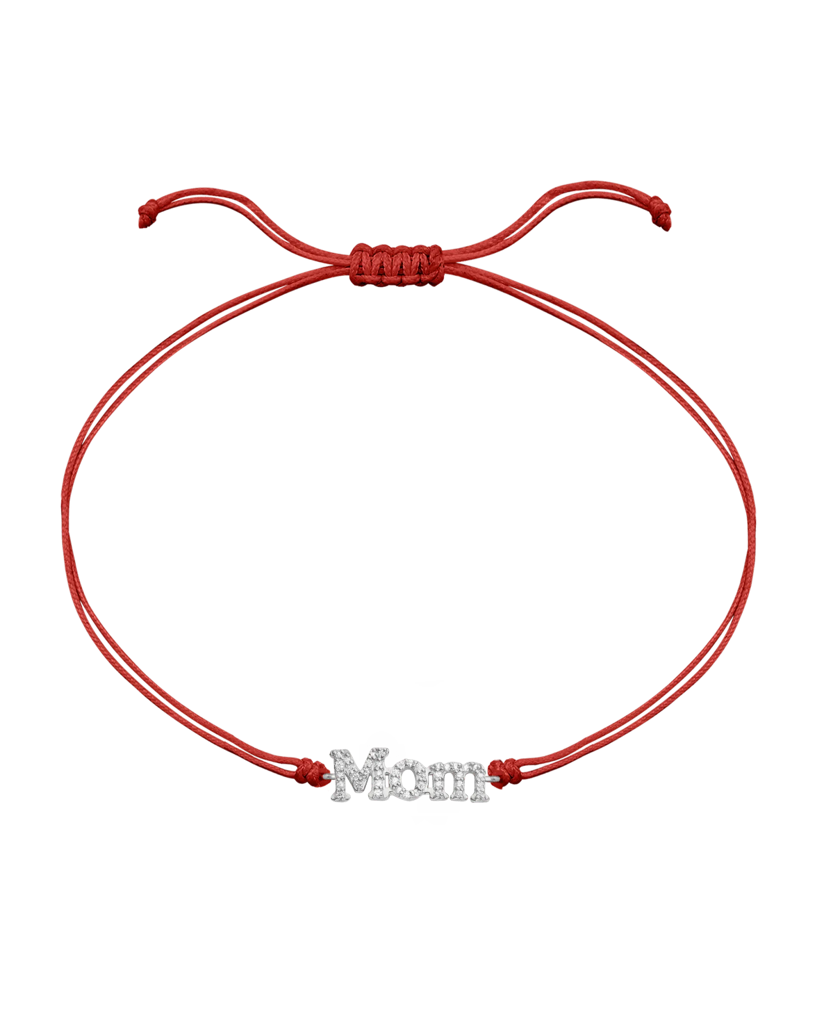 Mom String of Love - 14K White Gold