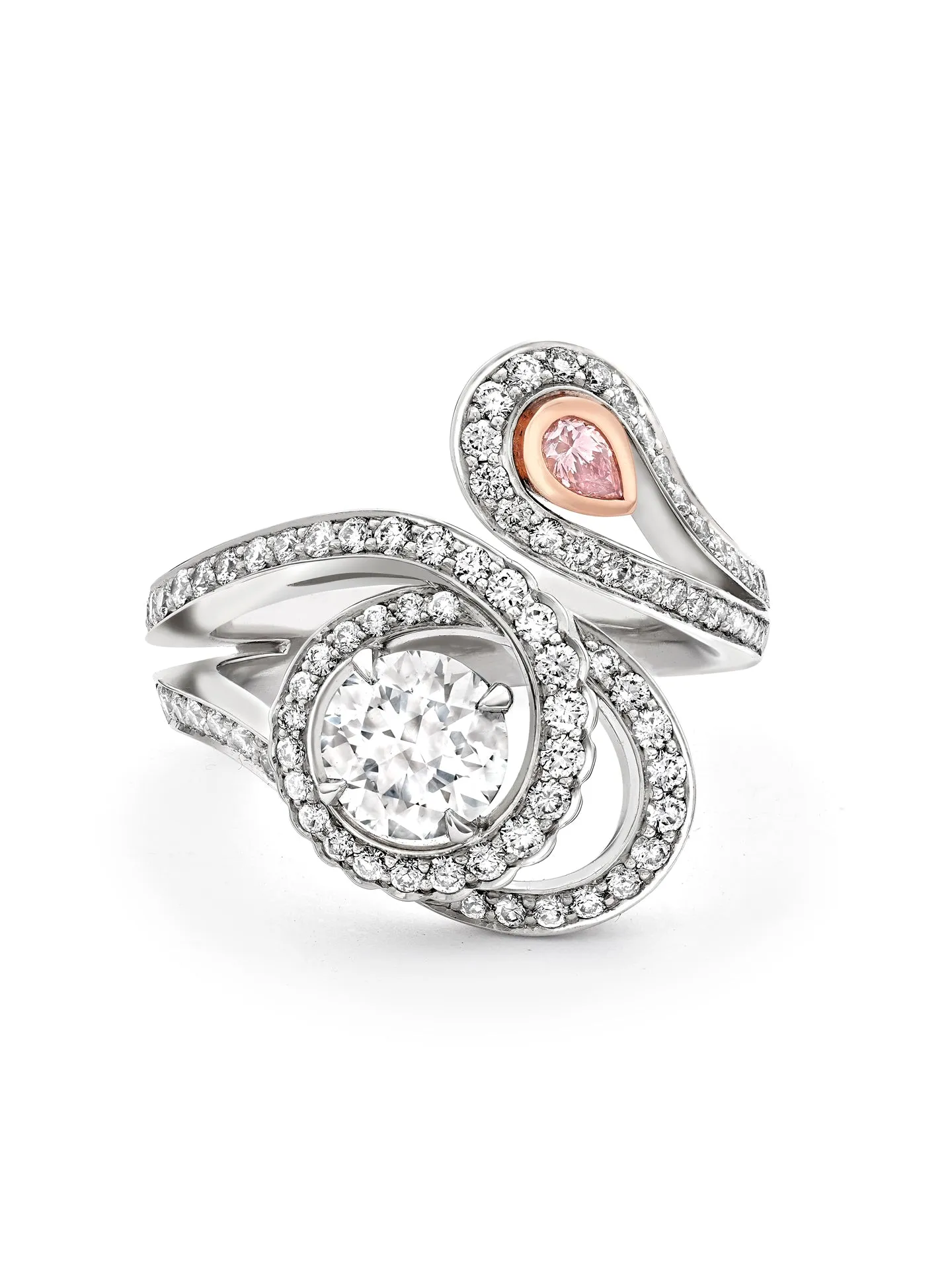 Monaco Pink and White Diamond Ring