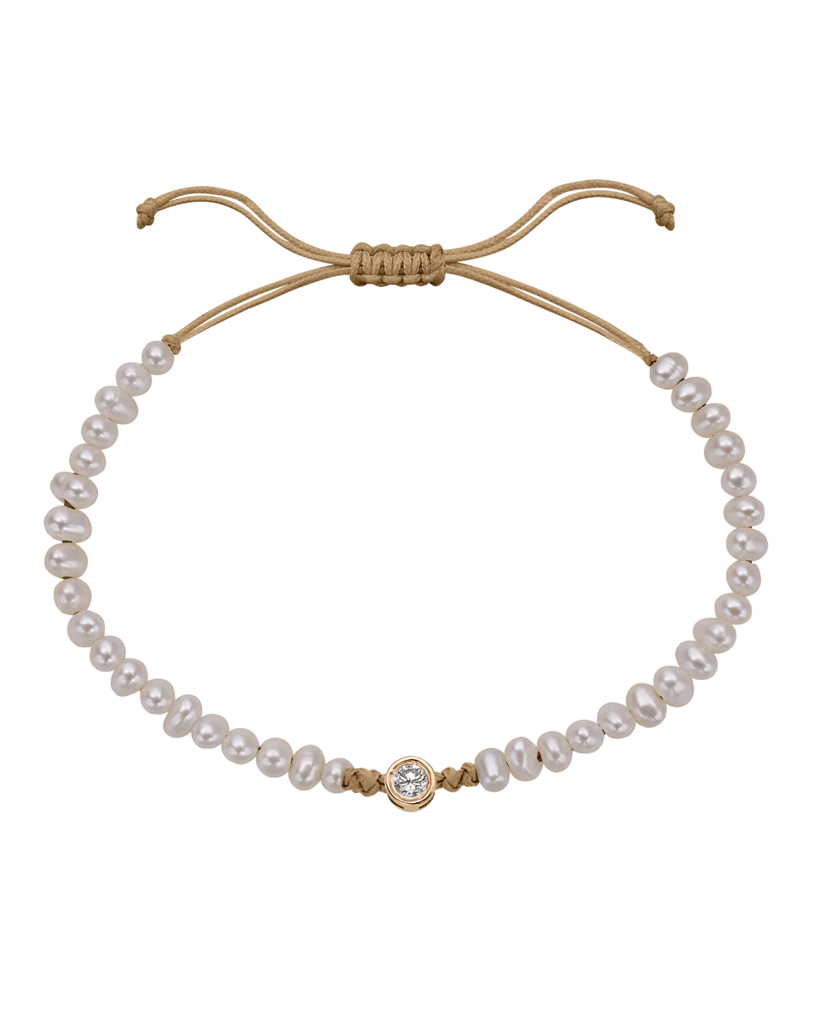Natural Pearl String of Love Bracelet - 14K Rose Gold