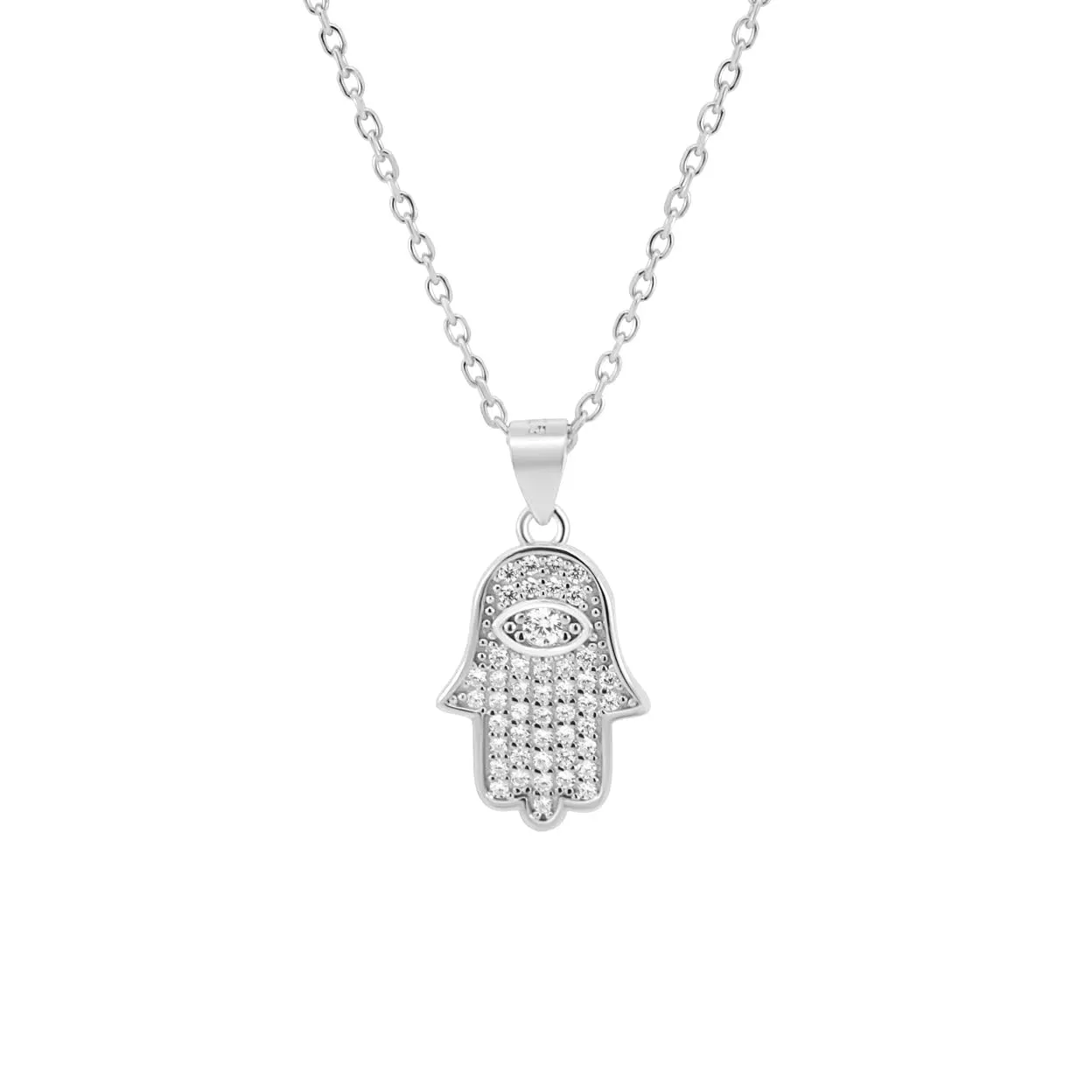 Pave Hamsa Hand Necklace