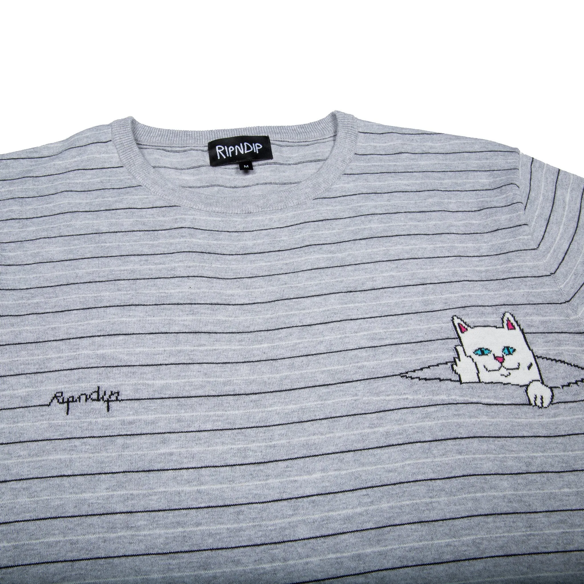 Peek A Nermal Knit Tee (Black / Gray)