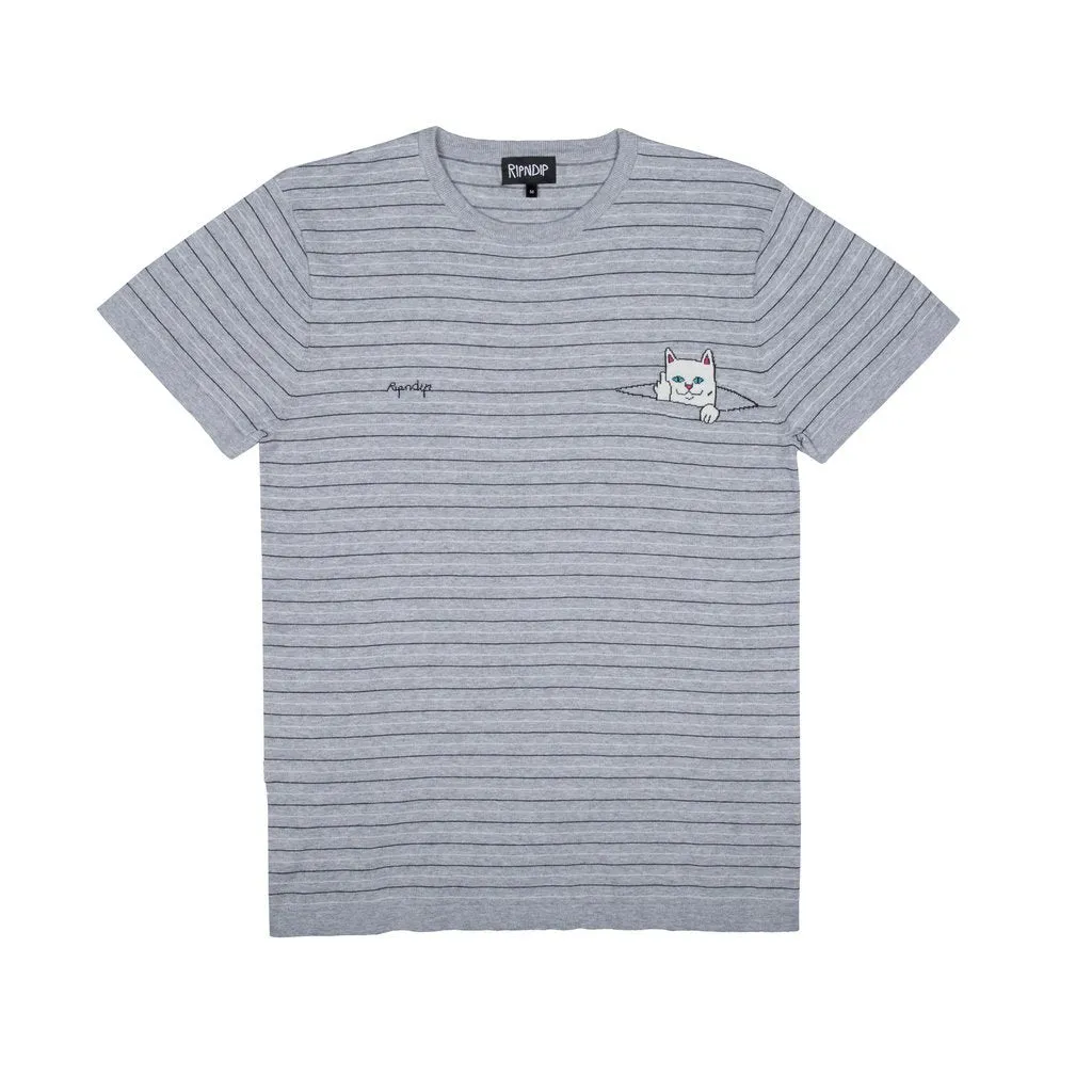 Peek A Nermal Knit Tee (Black / Gray)