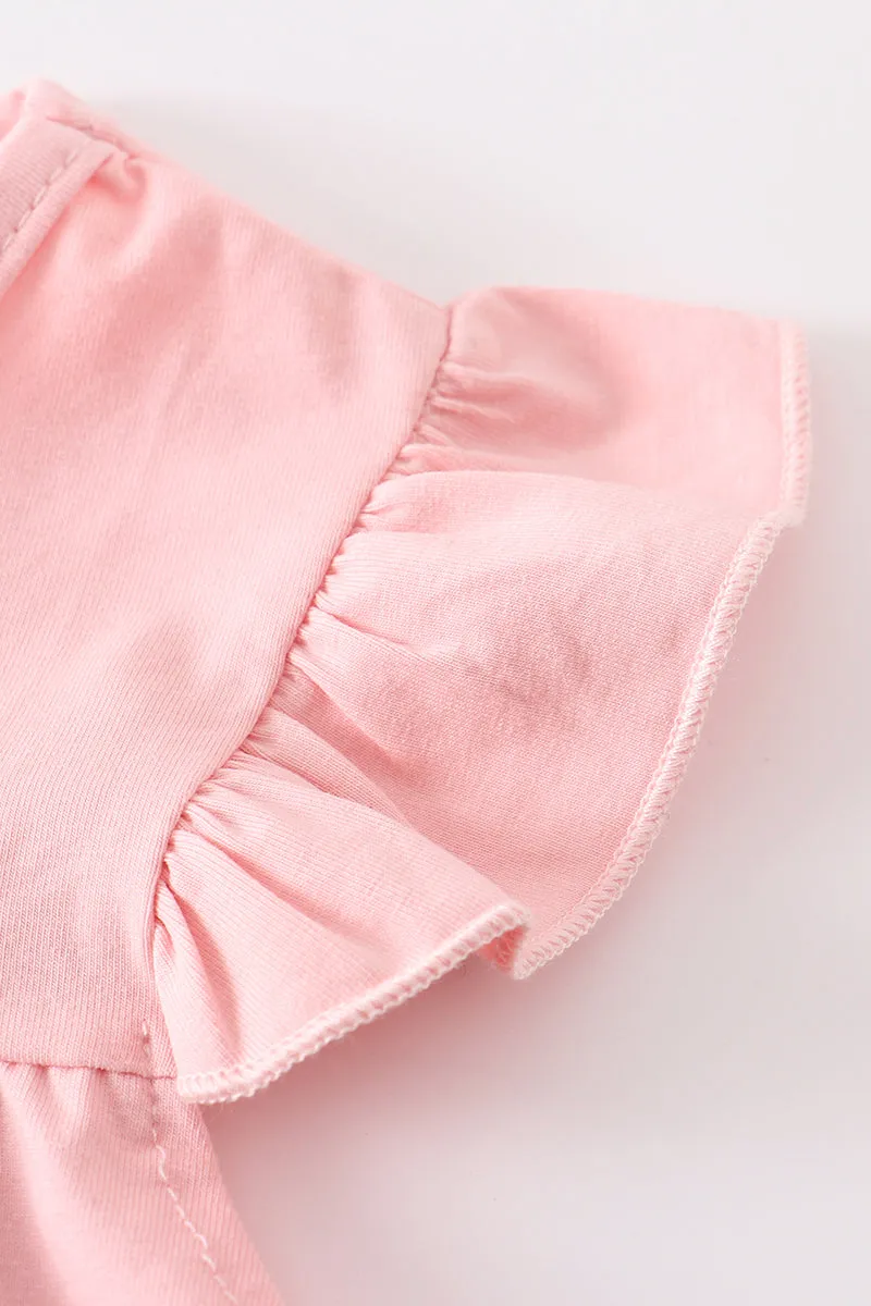 Pink basic ruffle top