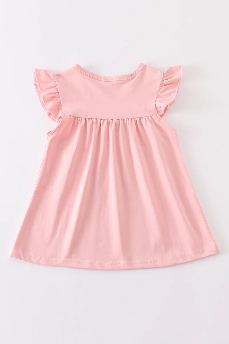 Pink basic ruffle top