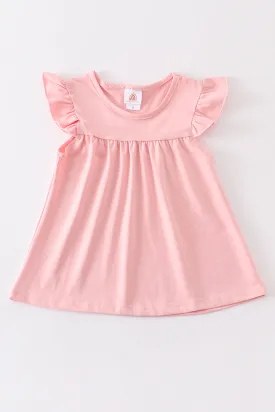 Pink basic ruffle top