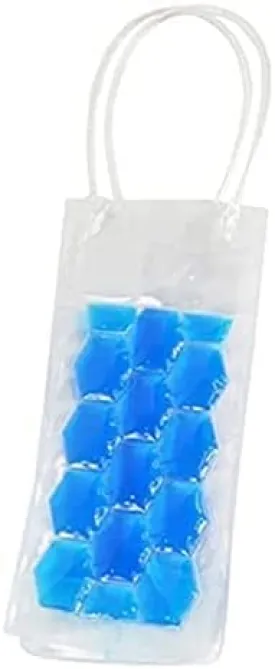 Portable Transparent Ice Pack with Carry HandlePVC Leakproof Ice Bag ECO FriendlyIce-Cold ToolsPortable Ice Bucket Wine Bottle Chiller Summer