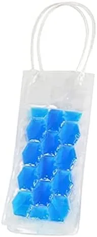 Portable Transparent Ice Pack with Carry HandlePVC Leakproof Ice Bag ECO FriendlyIce-Cold ToolsPortable Ice Bucket Wine Bottle Chiller Summer