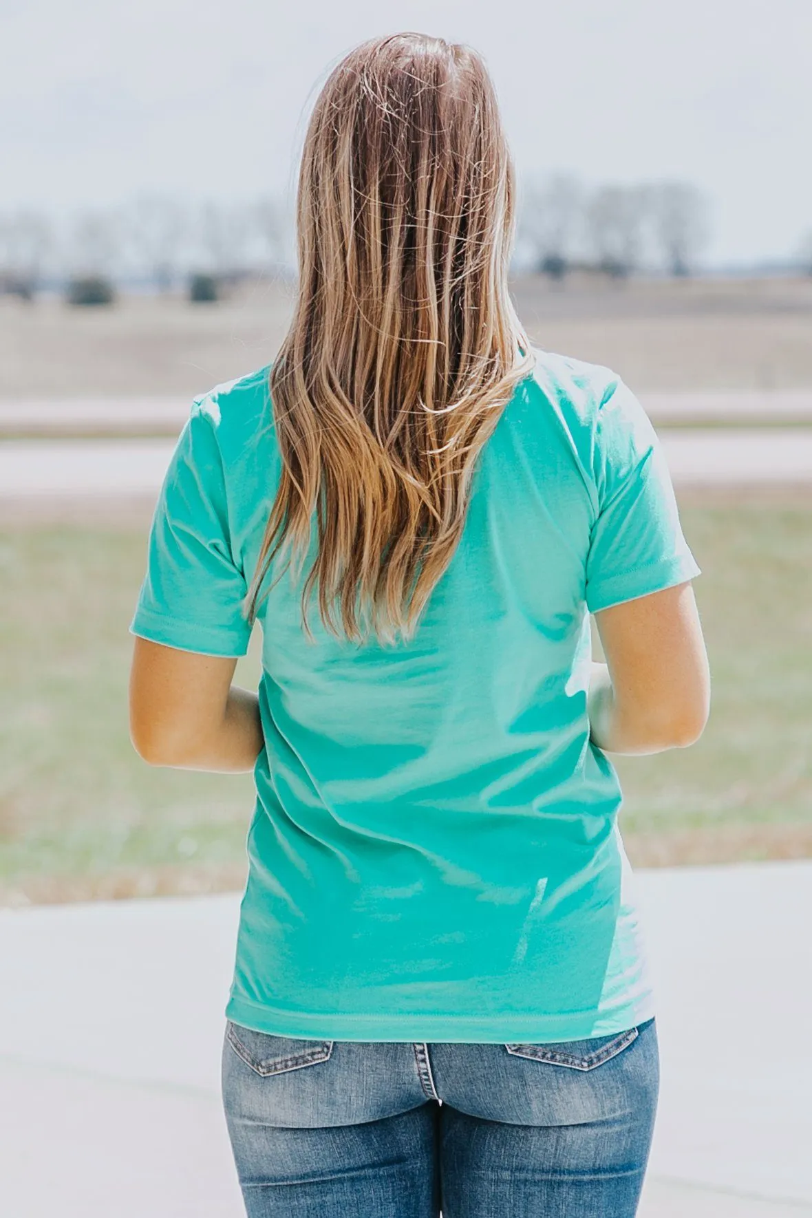 "Leave The Judgin' To Jesus" Graphic Tee in Turquoise