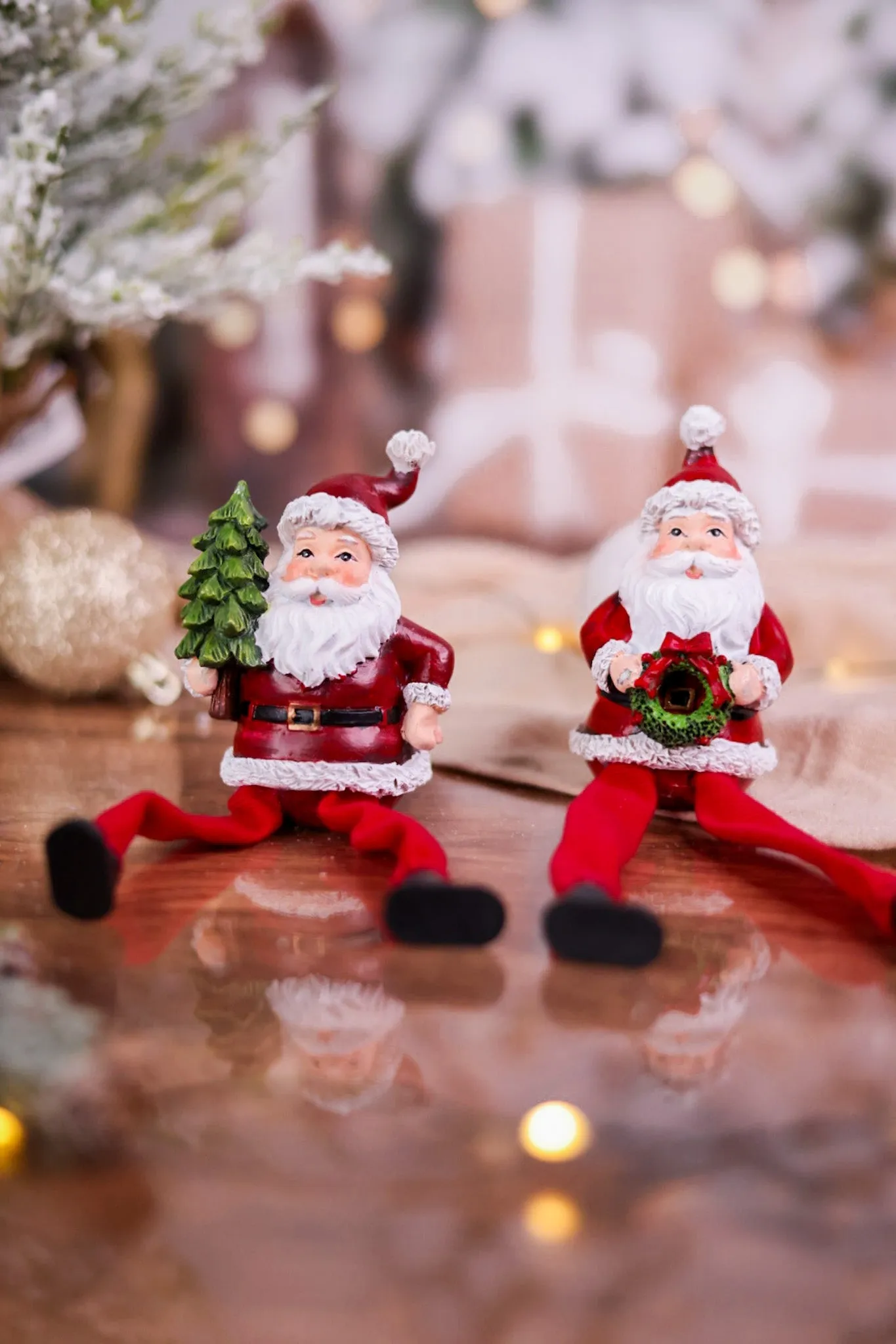 Resin Sitting Santa Figurine (2 Styles) FINAL SALE
