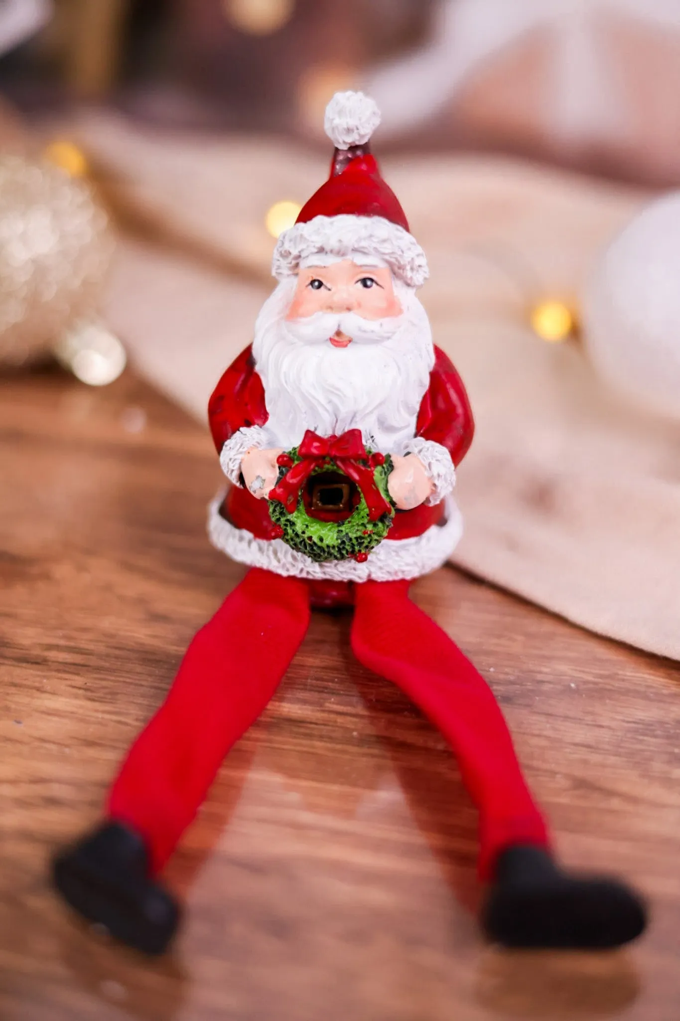 Resin Sitting Santa Figurine (2 Styles) FINAL SALE