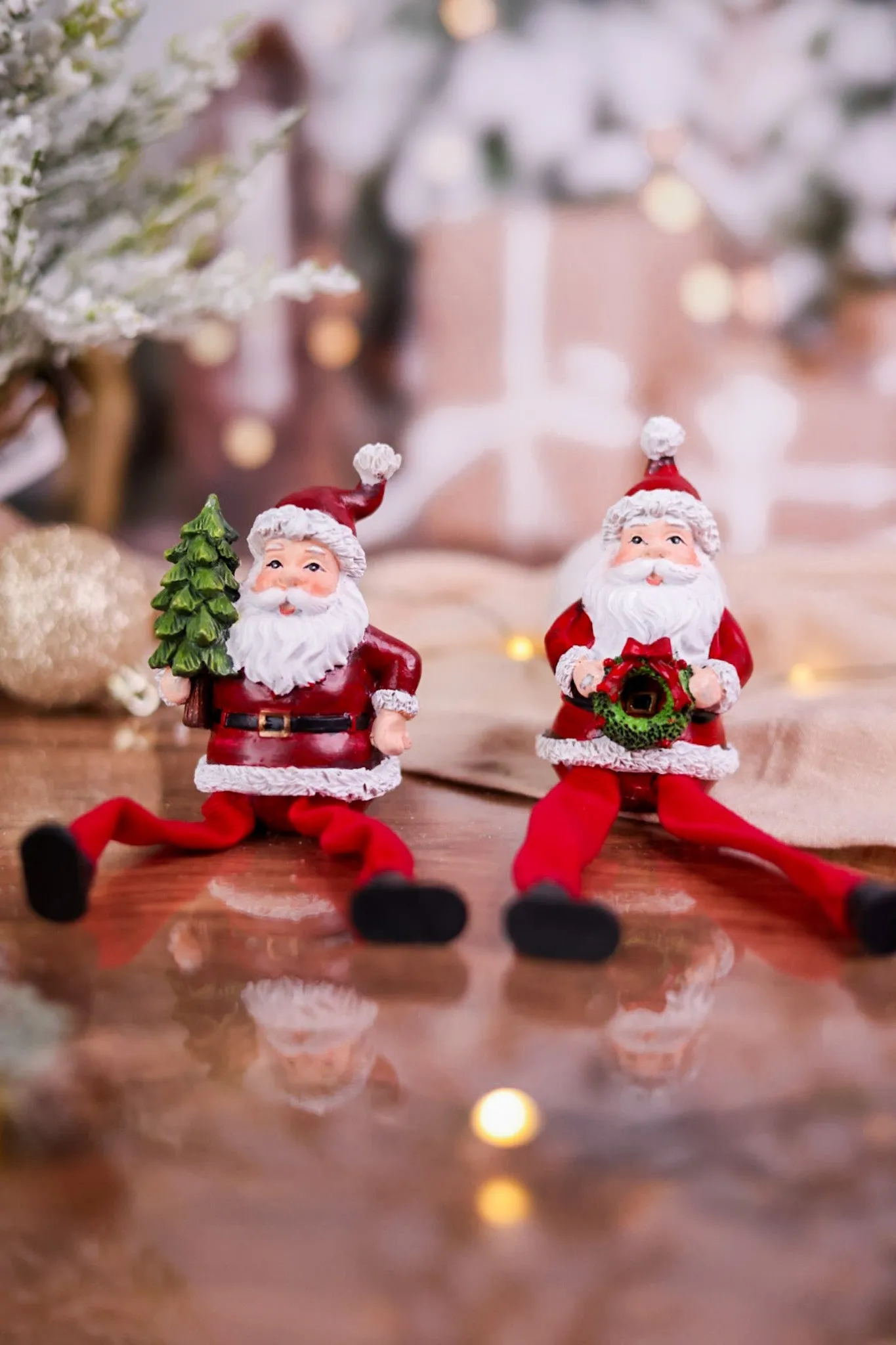 Resin Sitting Santa Figurine (2 Styles) FINAL SALE