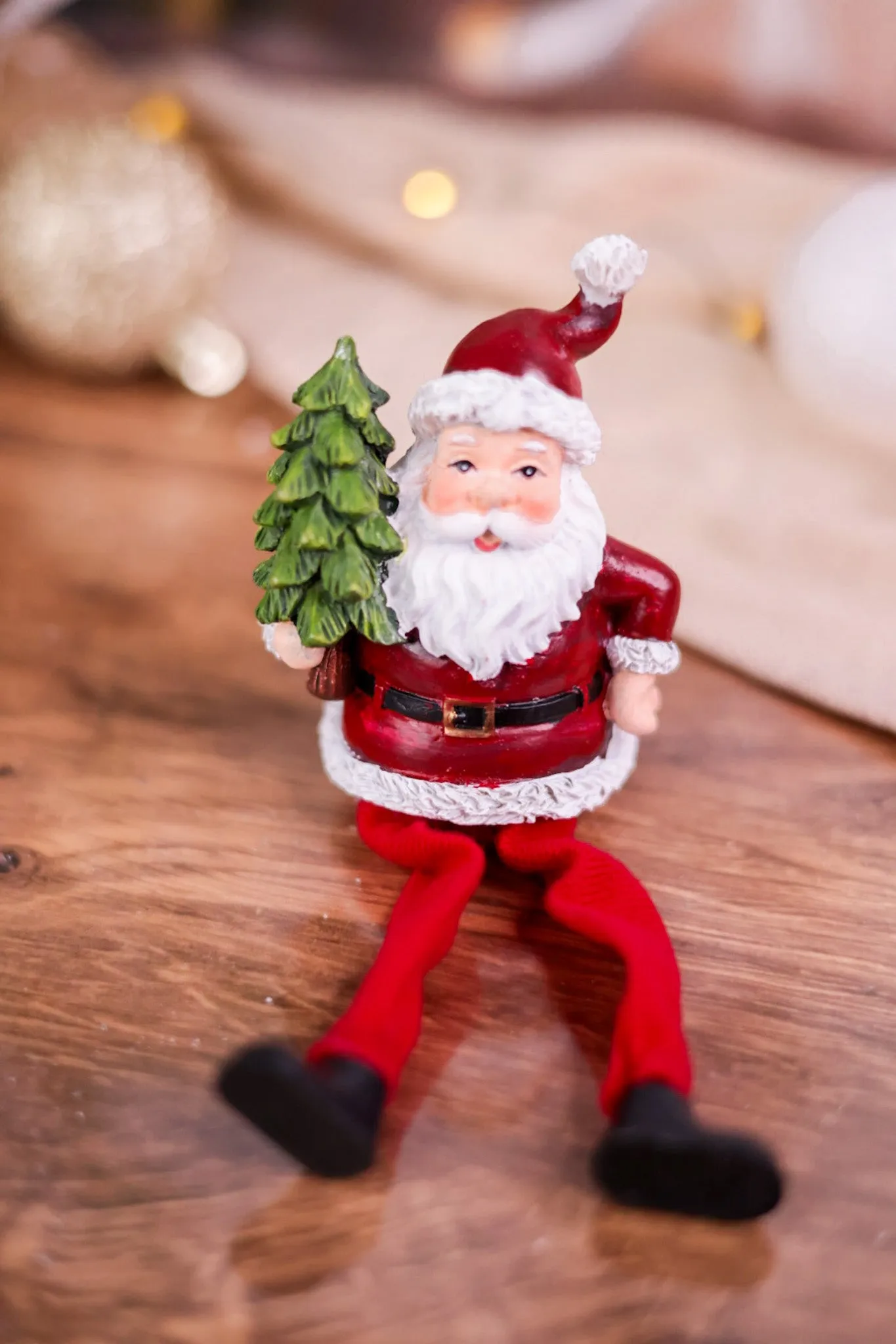 Resin Sitting Santa Figurine (2 Styles) FINAL SALE