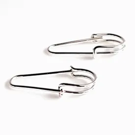 Safety Pin Sterling Silver Artisan Earrings