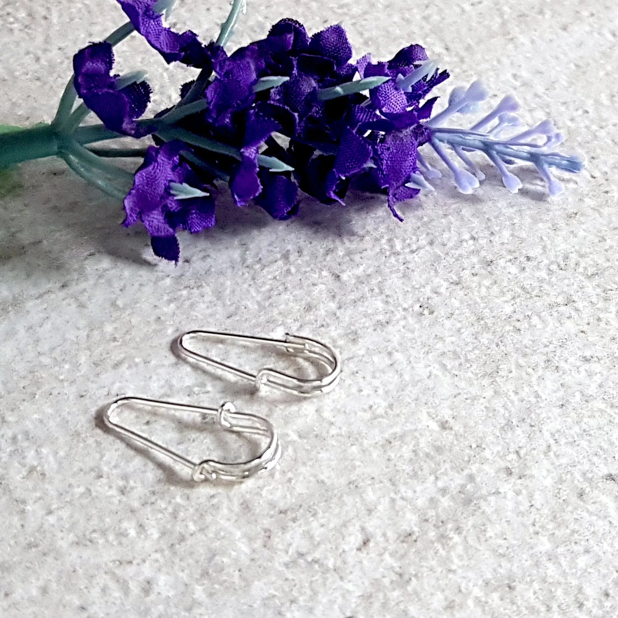 Safety Pin Sterling Silver Artisan Earrings