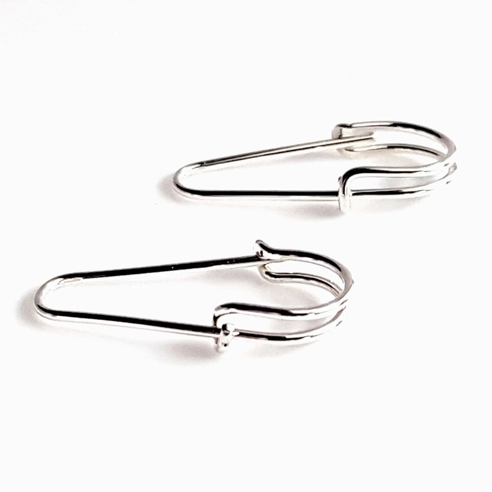 Safety Pin Sterling Silver Artisan Earrings