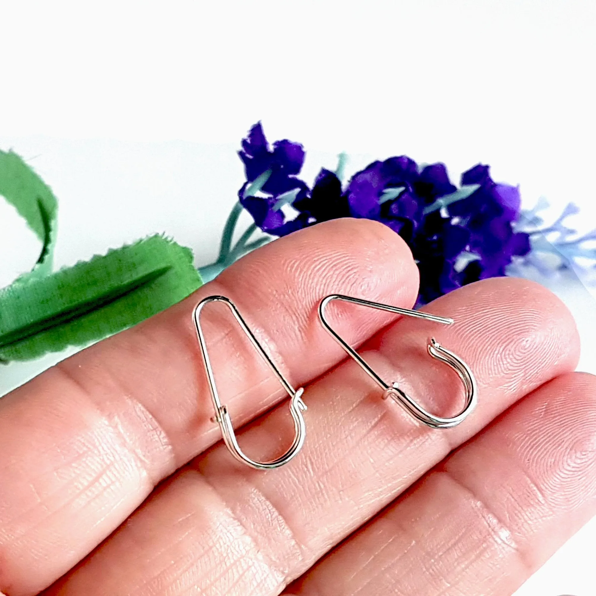 Safety Pin Sterling Silver Artisan Earrings
