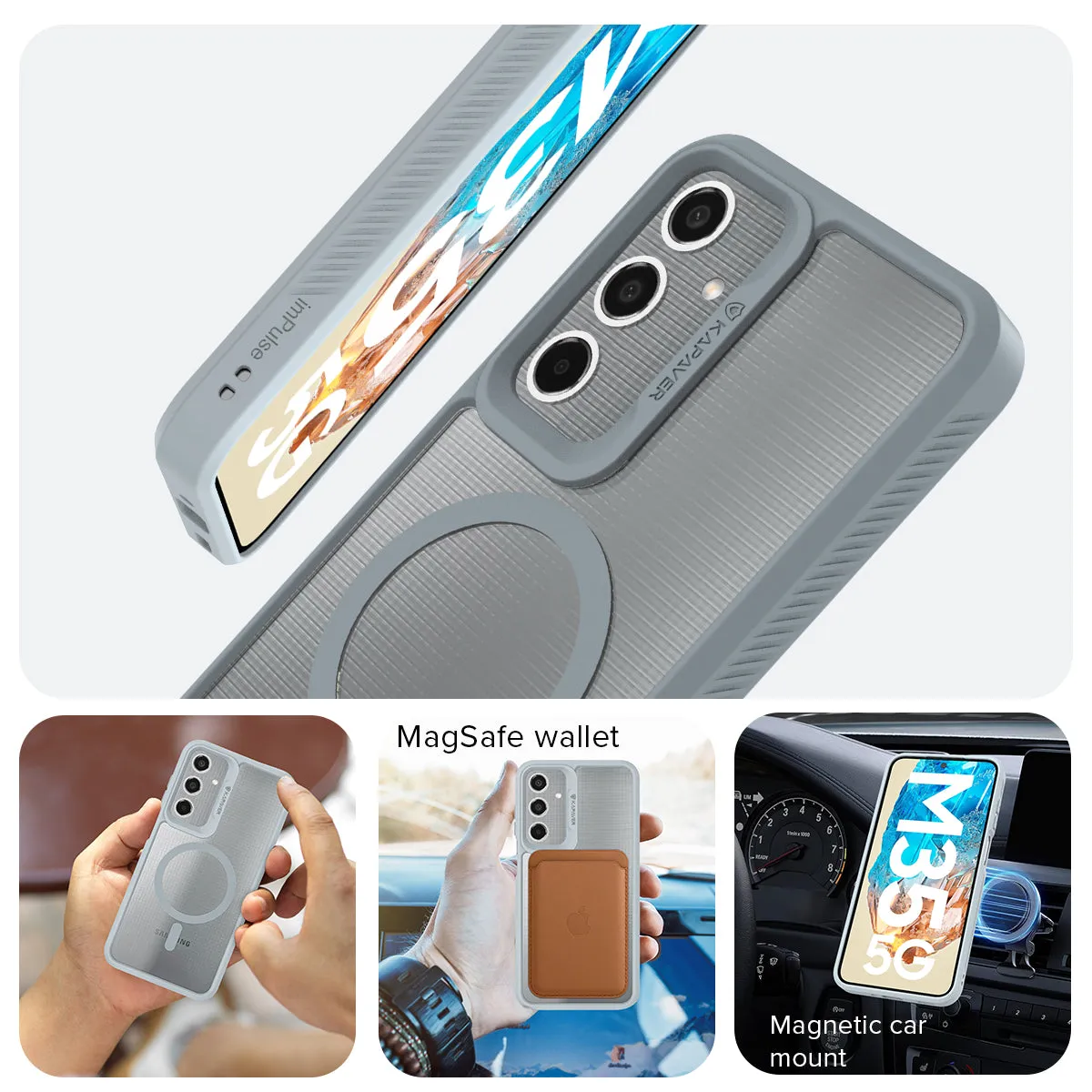 Samsung Galaxy M35 Back Cover Case | Mag X - Gray
