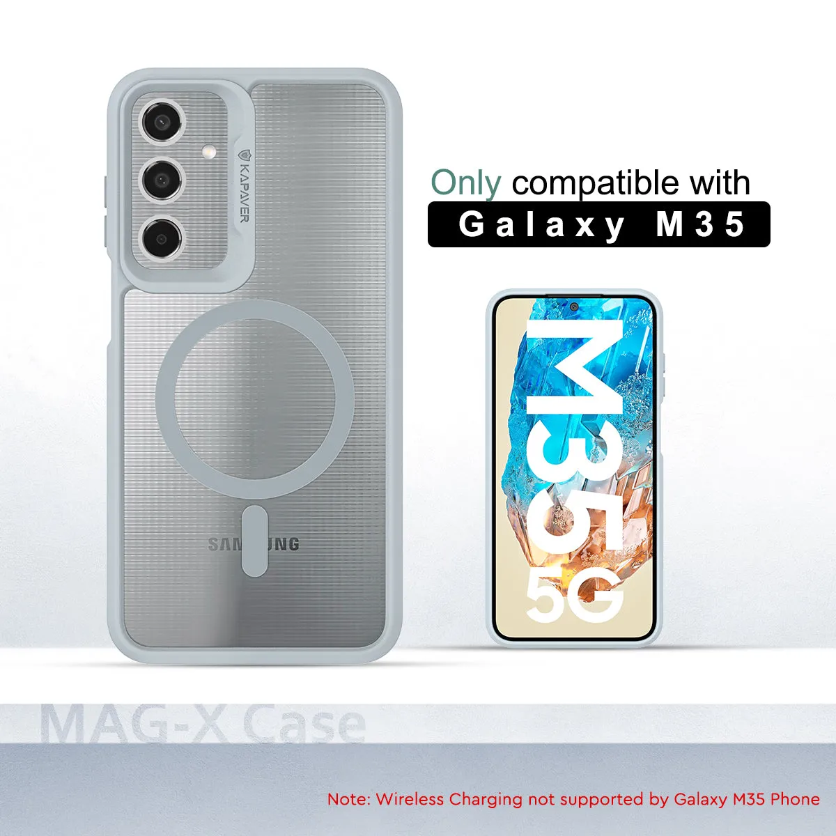 Samsung Galaxy M35 Back Cover Case | Mag X - Gray