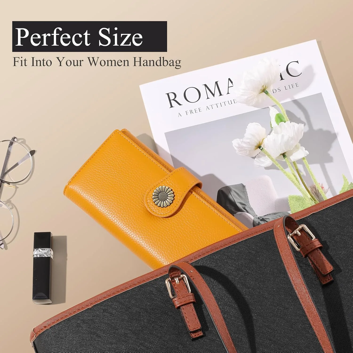 SENDEFN Large Womens Wallet Genuine Leather RFID Blocking Wallet for women Large Capacity Trifold Clutch Card Holder Ladies Purse with Zipper Pocket