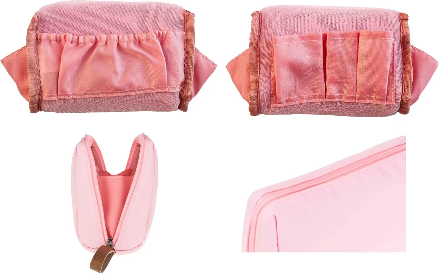 Small Makeup Bag, Portable Waterproof Cosmetic Bag Travel Makeup Pouch for Women (Pink, Square)