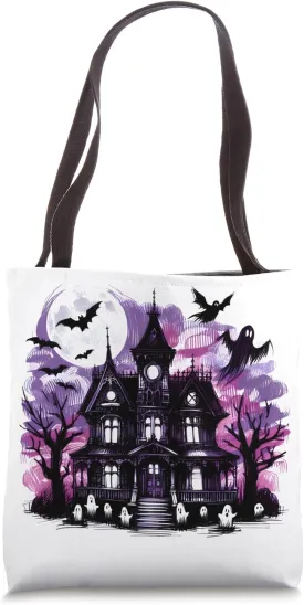 Spooky Haunted House Tote Bag