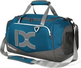 Sports Gym BagINOXTO Travel Duffel Bag with Dry Wet Pocket And Shoe CompartmentFor Women and Men40L/55L Fitness Waterproof Weekender Bag For Swim Sports Travel Working Out (Blue gray, 40L)