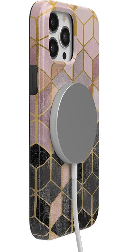 Stepping Up | Geo Rose Gold Marble Case