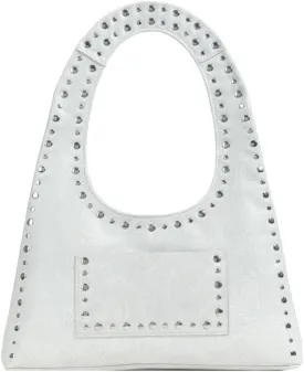 Studded Purses for Women Vegan Leather Handbag Vintage Y2K Tote Purse Stud Crescent Shoulder Bag Underarm Bag 2025