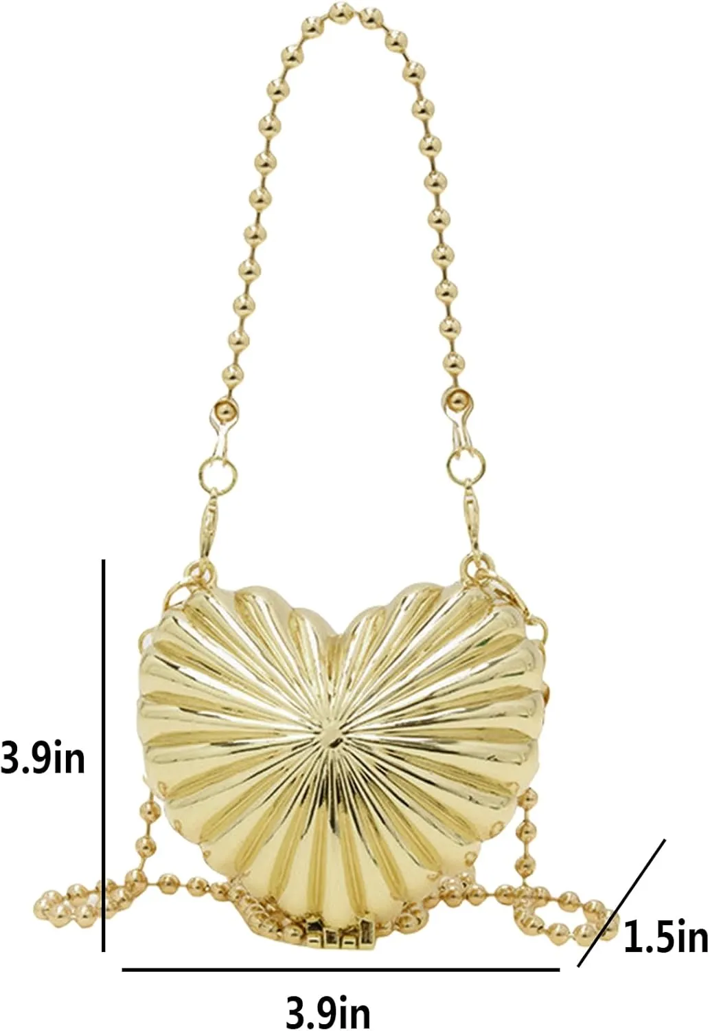 Suillty Women Girls Metal Shell Mini Lipstick Shoulder Bags Fashion Pearl Chain Crossbody Bag Purse Handbags