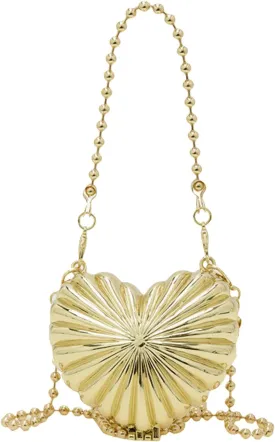 Suillty Women Girls Metal Shell Mini Lipstick Shoulder Bags Fashion Pearl Chain Crossbody Bag Purse Handbags