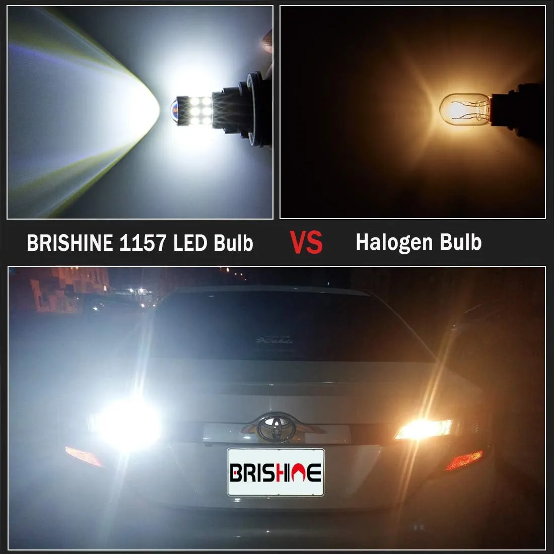 Super Bright 1157 2057 2357 7528 BAY15D LED Bulbs 6000K Xenon White 24-SMD LED Chipsets with Projector for Backup Reverse Lights, Brake Tail Parking Lights, Daytime running Lights(Pack of 2)