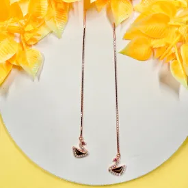 SWAROSKI SWAN 18K ROSEGOLD 925 SILVER SUI DHAGA EARRINGS