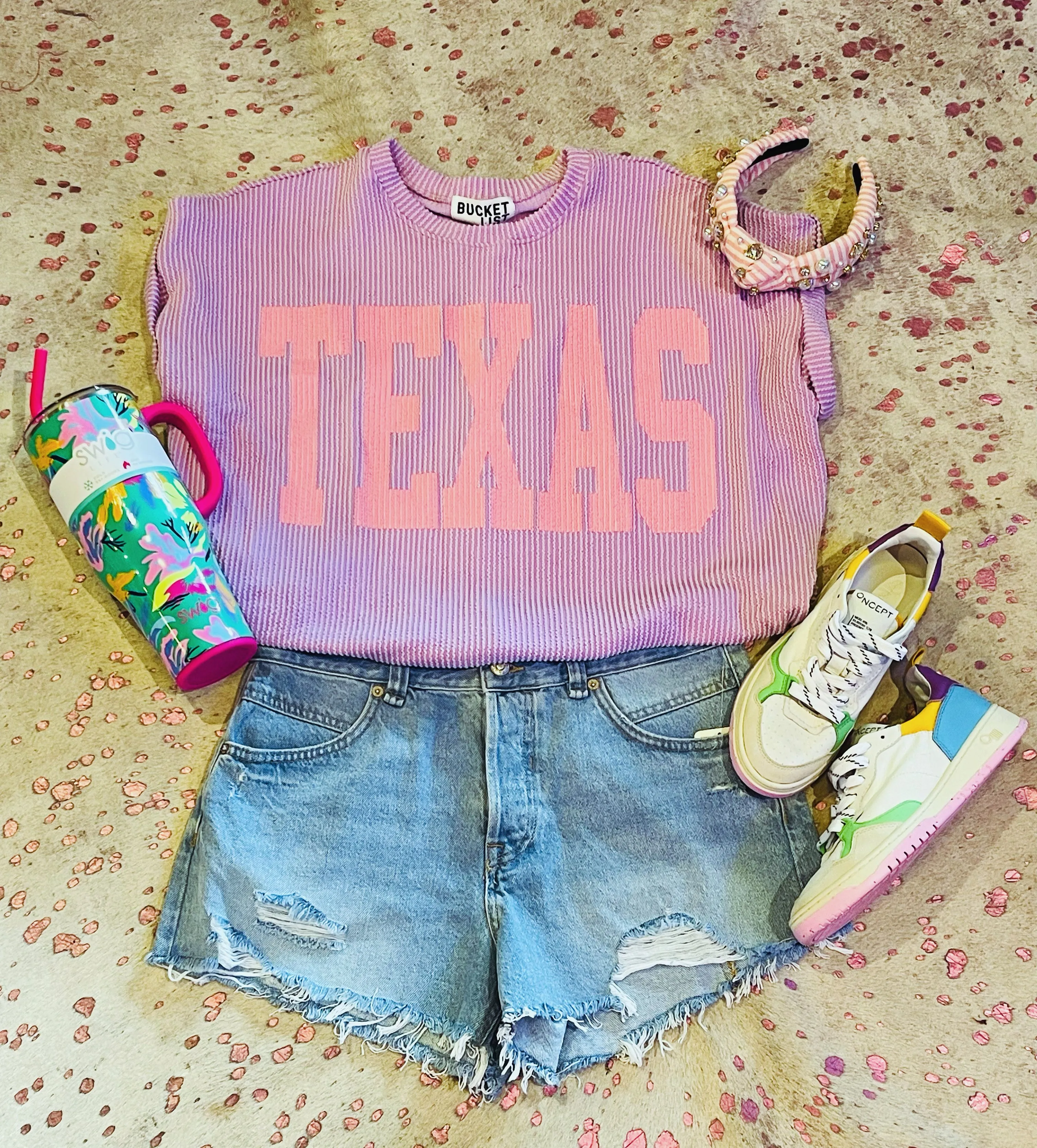 TEXAS PURPLE/PINK TEE