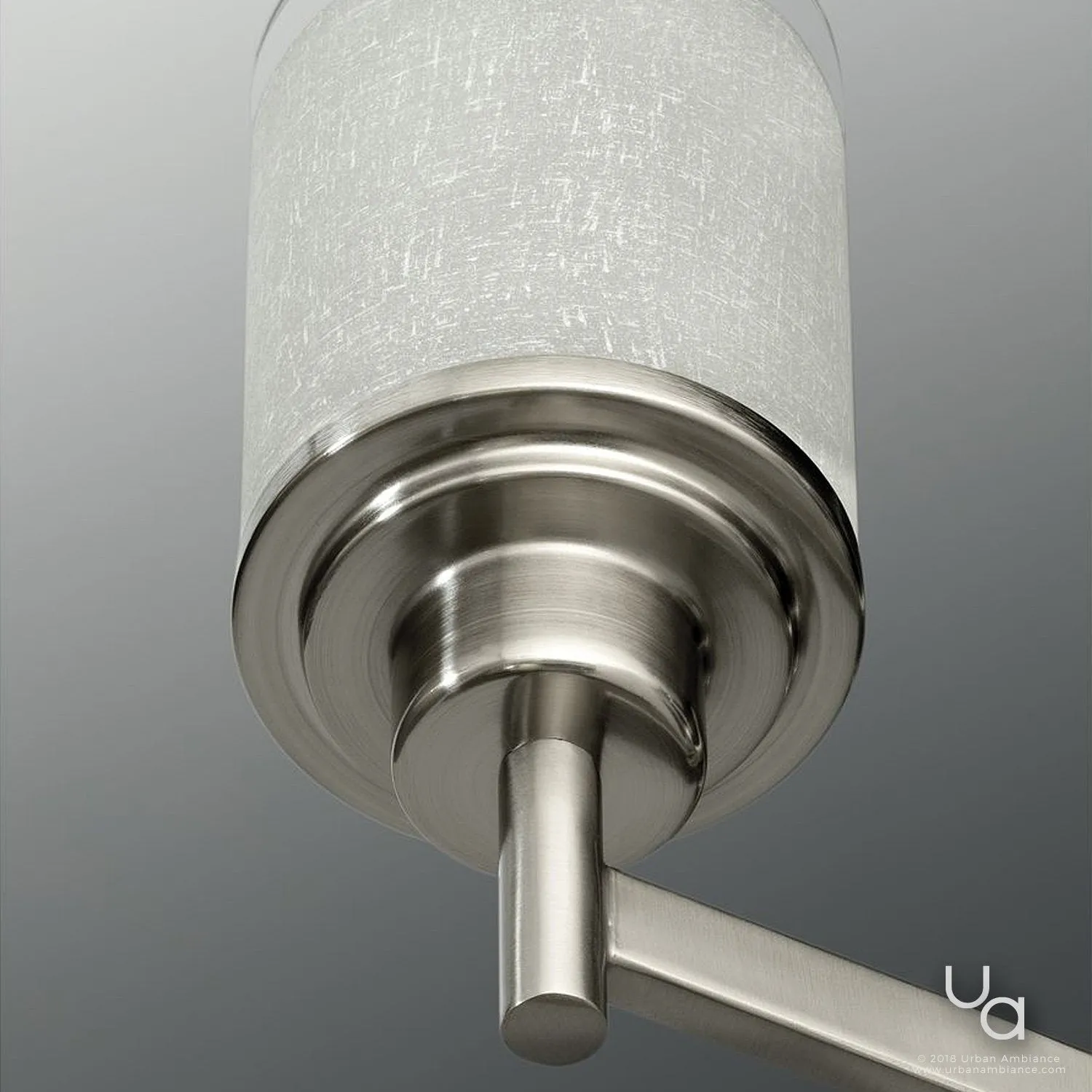UHP2017 Contemporary Chandelier, 19.75"H x 20"W, Brushed Nickel Finish, Cupertino Collection
