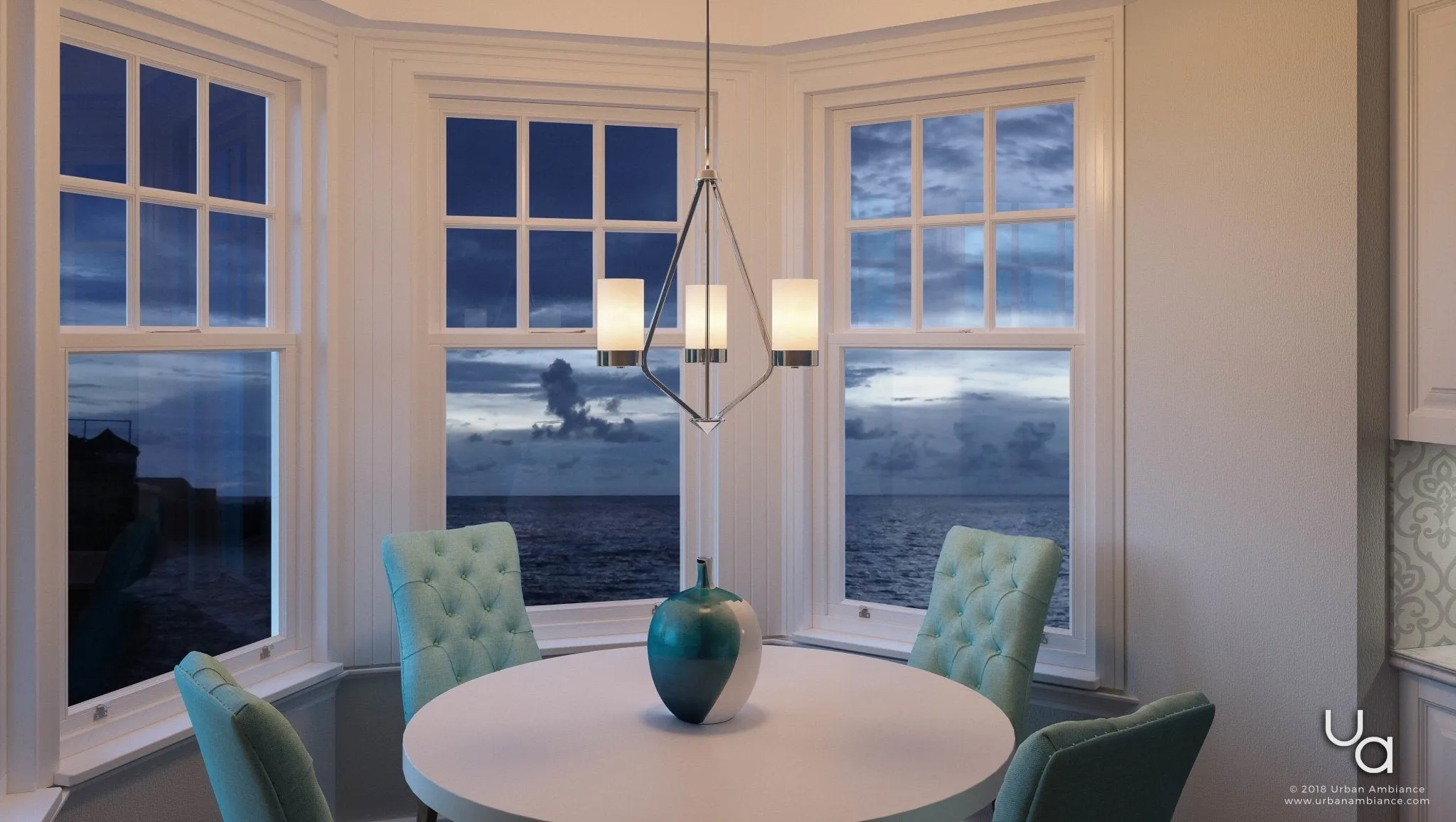 UHP2298 Contemporary Chandelier, 23"H x 21.75"W, Polished Chrome Finish, Madison Collection