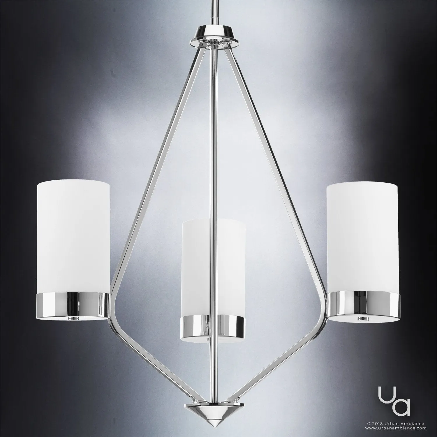 UHP2298 Contemporary Chandelier, 23"H x 21.75"W, Polished Chrome Finish, Madison Collection