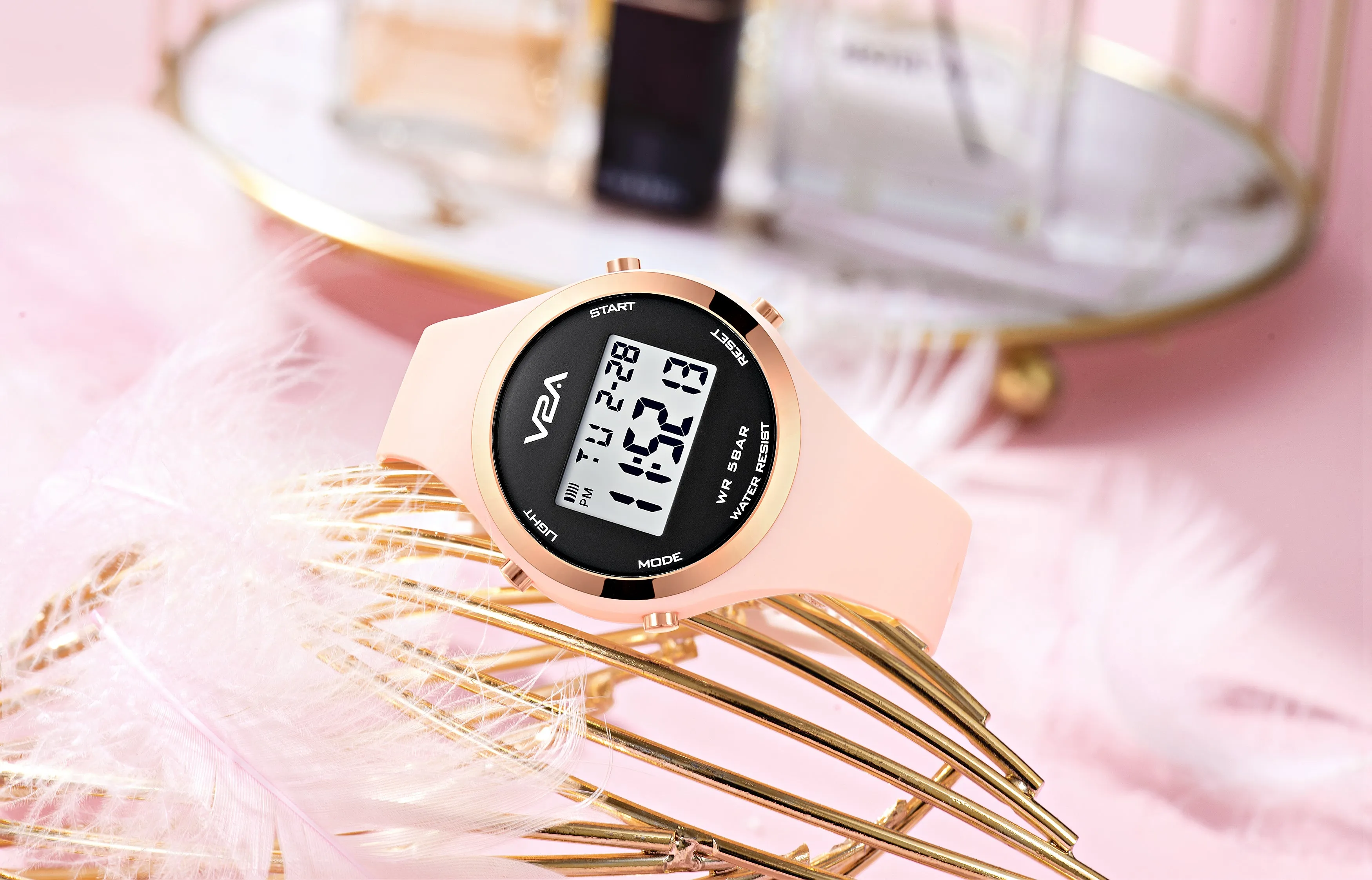V2A Analog Digital Waterproof Fashion Sports Watch with Backlight Alarm Stopwatch for Women and Girls
