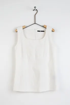 VANNA 5 DART TANK IN LINEN STRETCH - FINAL SALE