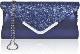 Women Evening Envelope Handbag Prom Sequin Clutch Purse Shoulder Cross Body Bag