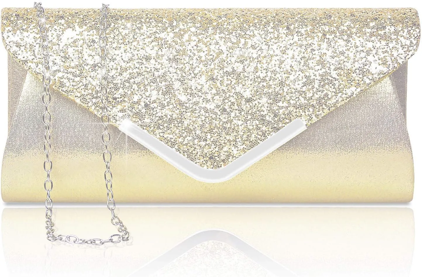 Women Evening Envelope Handbag Prom Sequin Clutch Purse Shoulder Cross Body Bag
