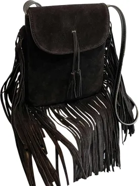 Women Fashion Small Hobo Purse Fringe Designer Cell Phone Bag Suede Tassel Crossbody Bags Shoulder Handbag